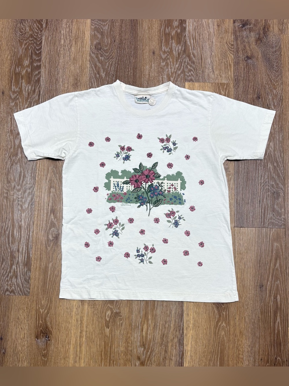Northern Reflections Cream Floral Garden Tee